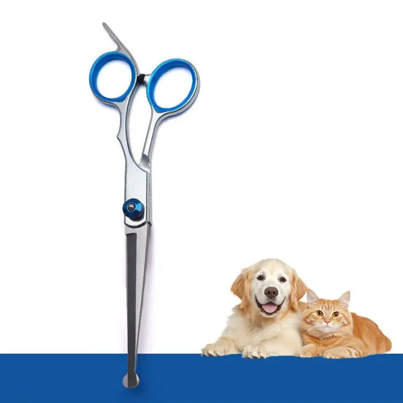 Professional Pet Grooming Scissors, Stainless Steel Dog and Cat Clippers, Curved Straight Upward Blades, Ambidextrous Design, Grooming Tools, Grooming Products